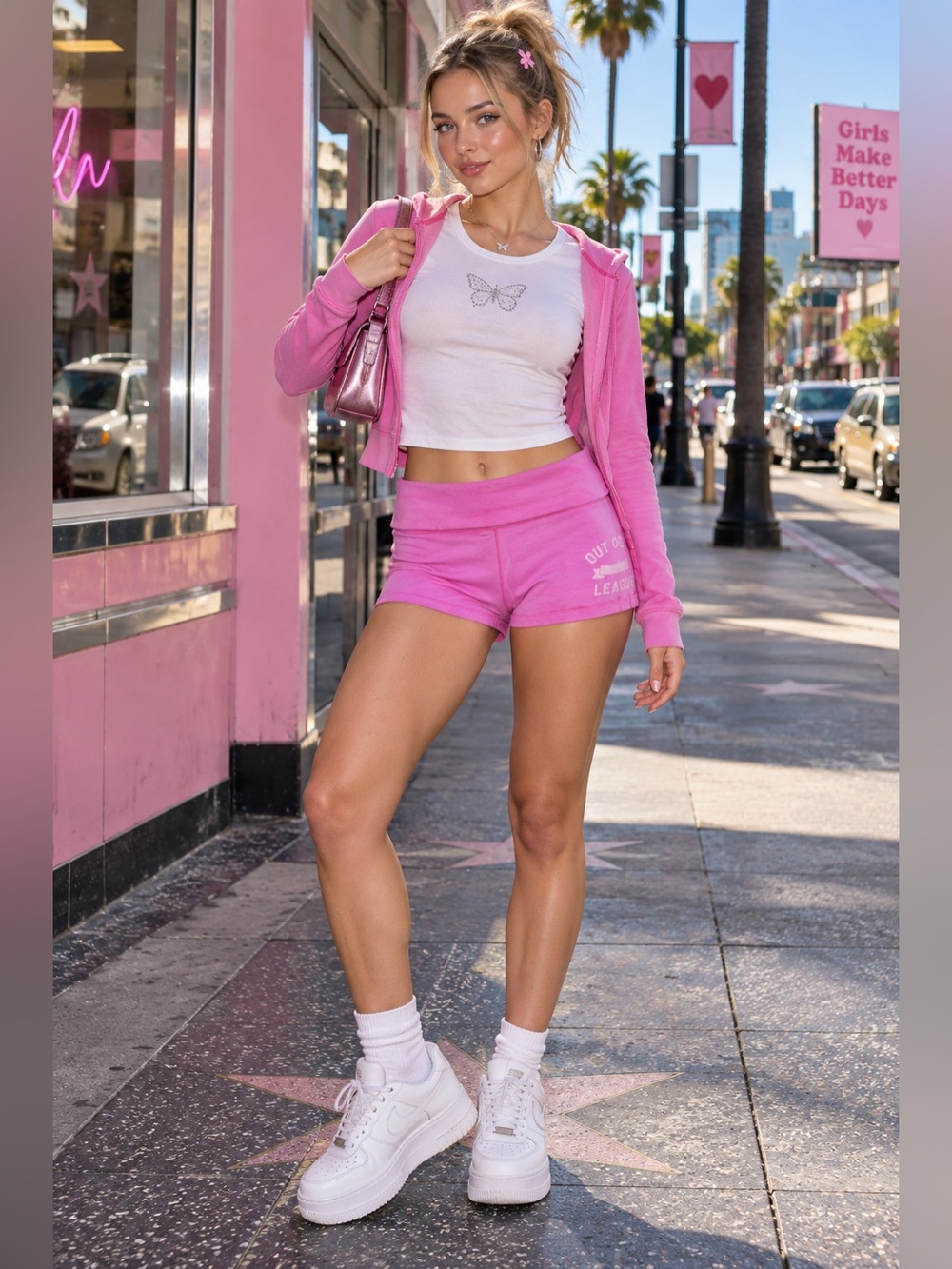 Pink Victoria’s Secret Foldover Shorts Stretch Loungewear Y2K Large